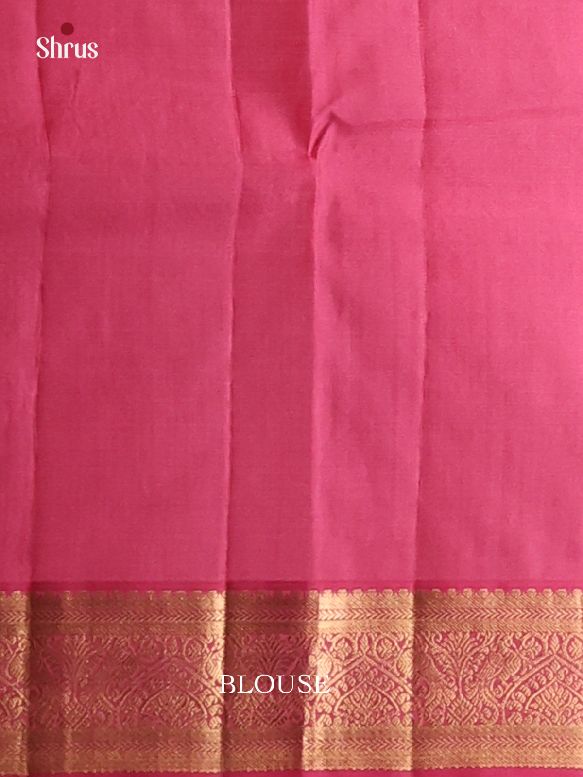 Charming Pink Single Tone Kanchipuram Silk Saree with zari stripes , buttas-2