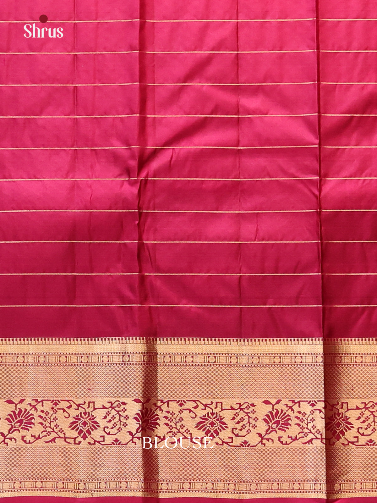 Stunning Maroon Kanchipuram Silk Saree with zari checks , buttas - Shop on Shrus.com