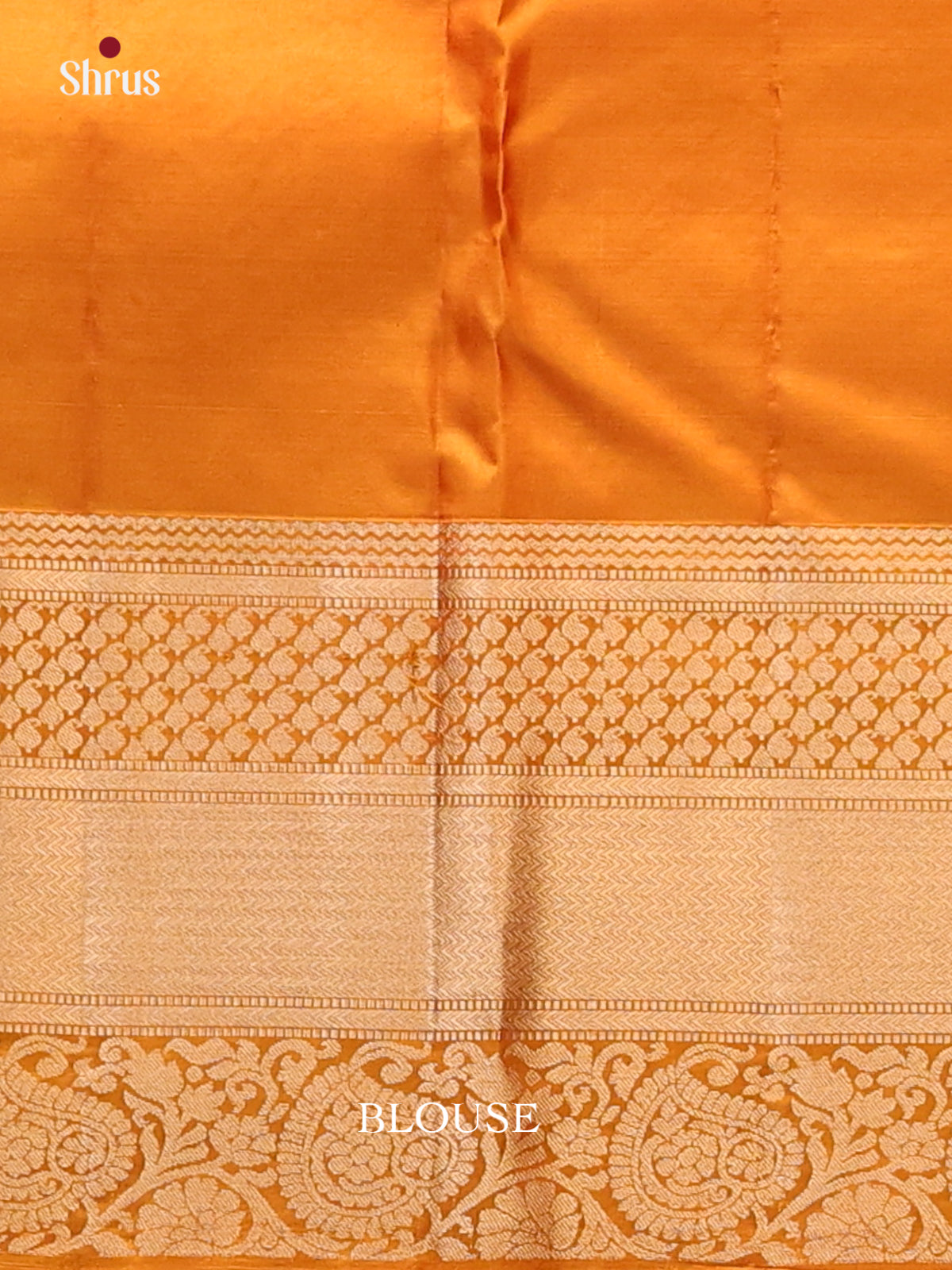 Dazzling Mustard Kanchipuram Silk saree gleams with floral zari buttas - Shop on Shrus.com