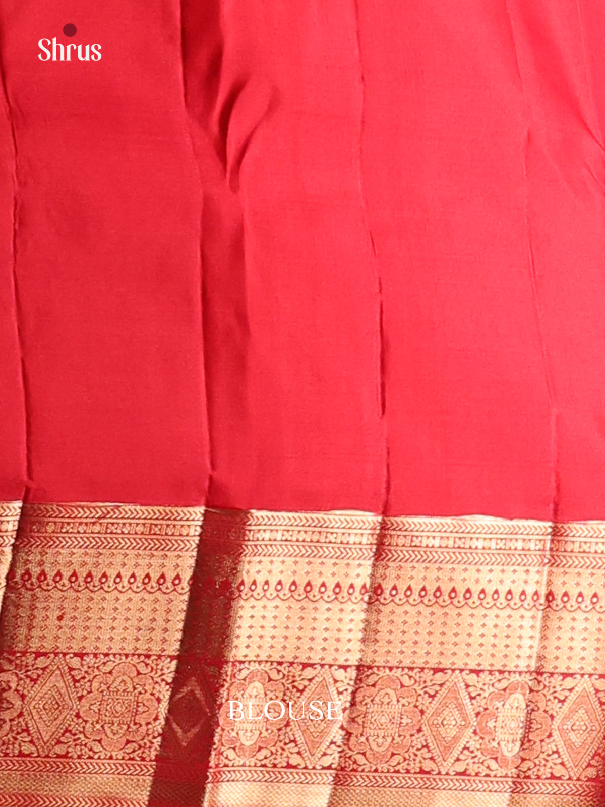 Pretty Red single tone Kanchipuram Silk Saree gleam with zari floral buttas-2