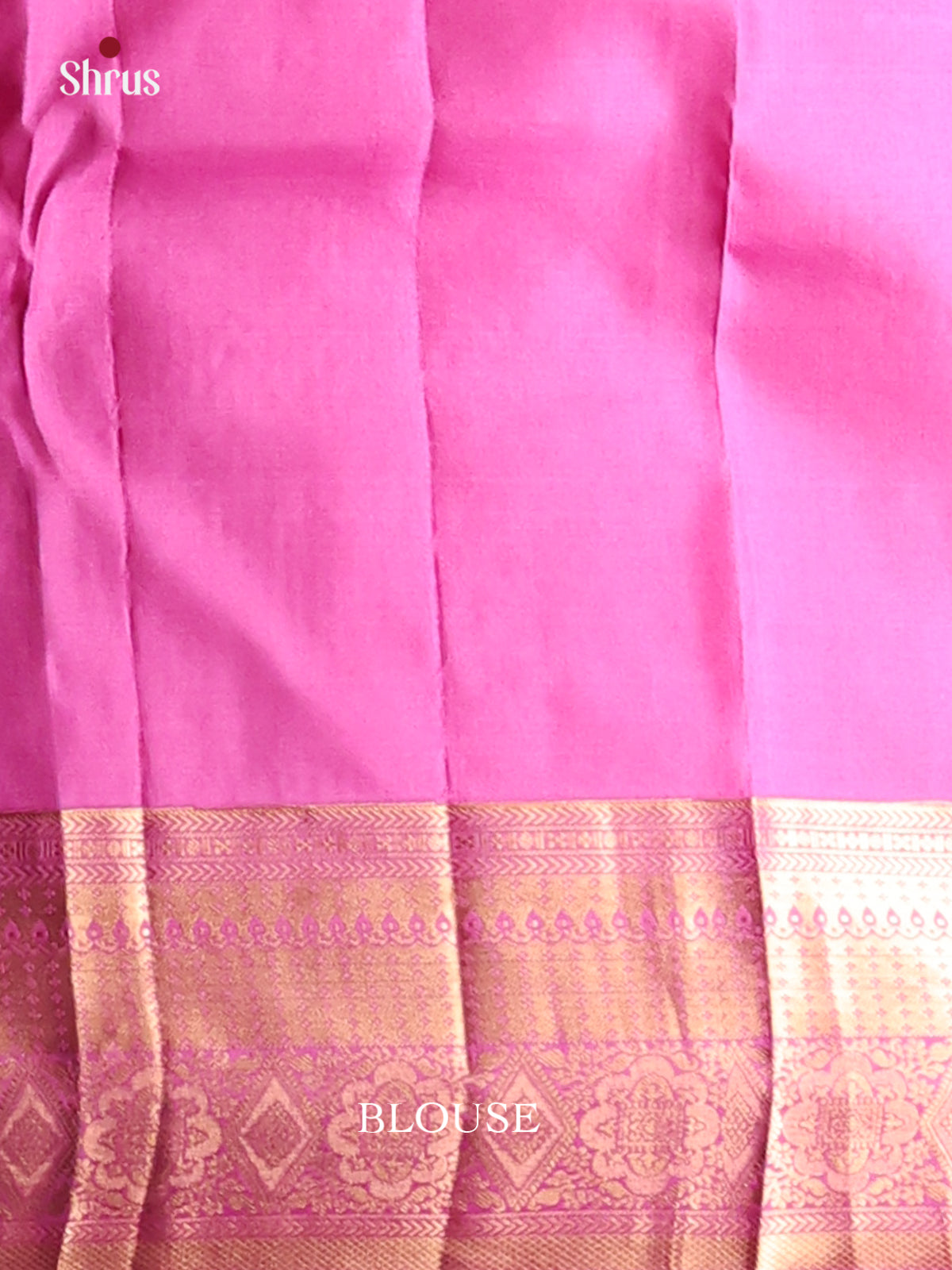 Charming Pink Monochrome Kanchipuram Silk Saree with floral vines zari border-2