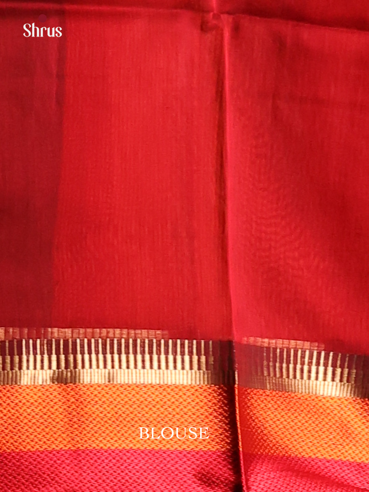 Green & Red- Maheshwari silkcotton Saree - Shop on Shrus.com
