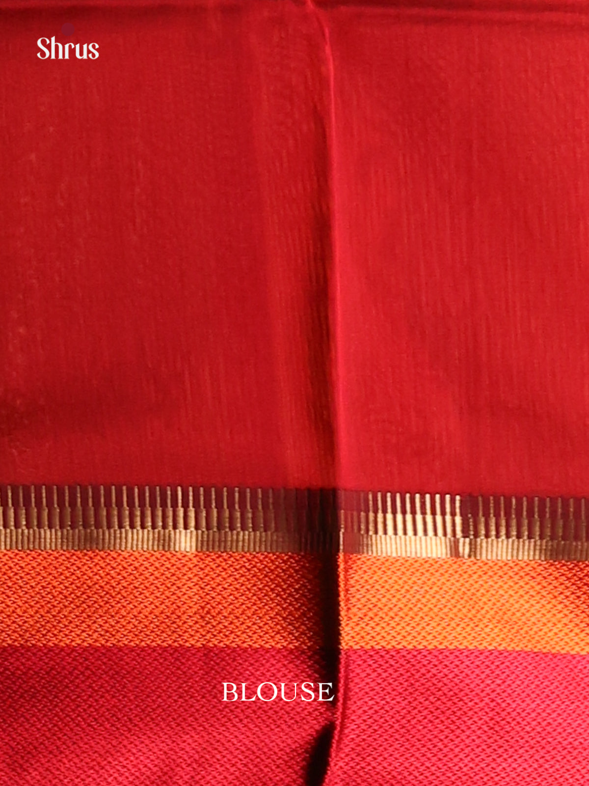 Mustard & Red - Maheshwari silkcotton Saree - Shop on Shrus.com