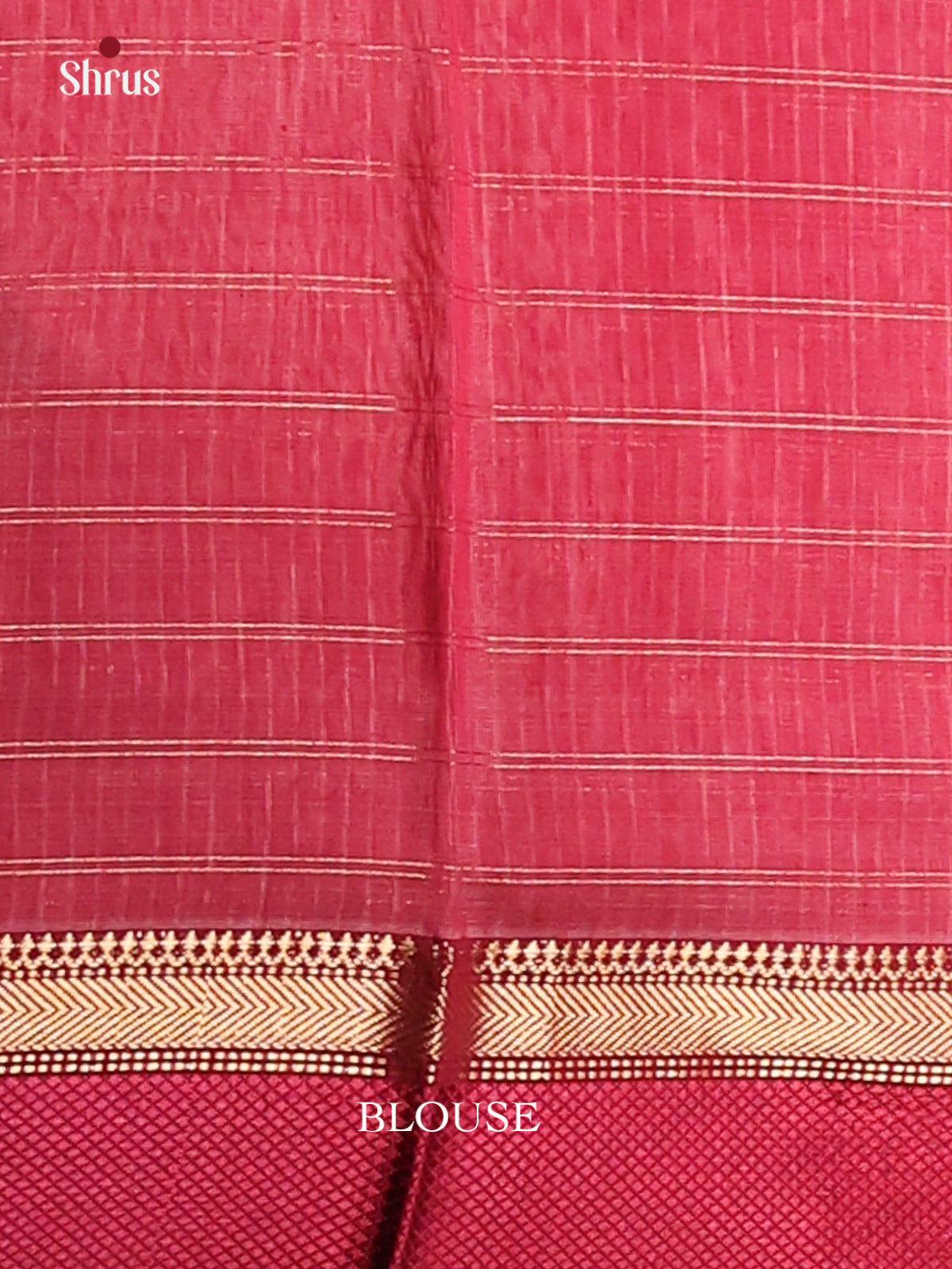 Pink & Maroon - Maheshwari silkcotton Saree