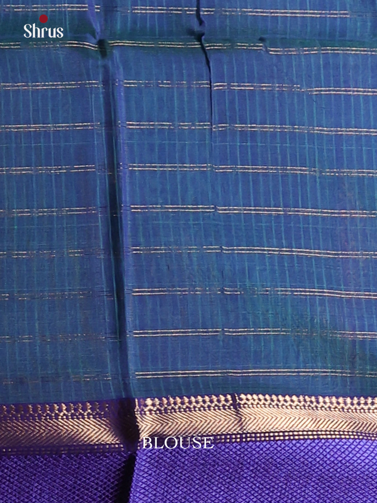 Sky Blue & Blue - Maheshwari silkcotton Saree