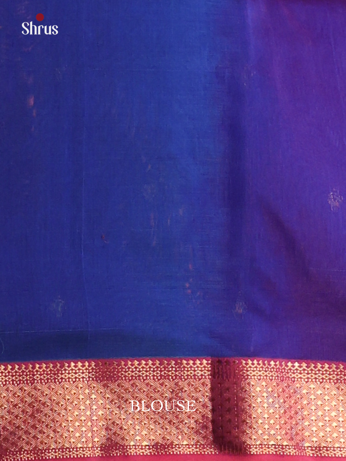 Blue & Red - Maheshwari silkcotton Saree