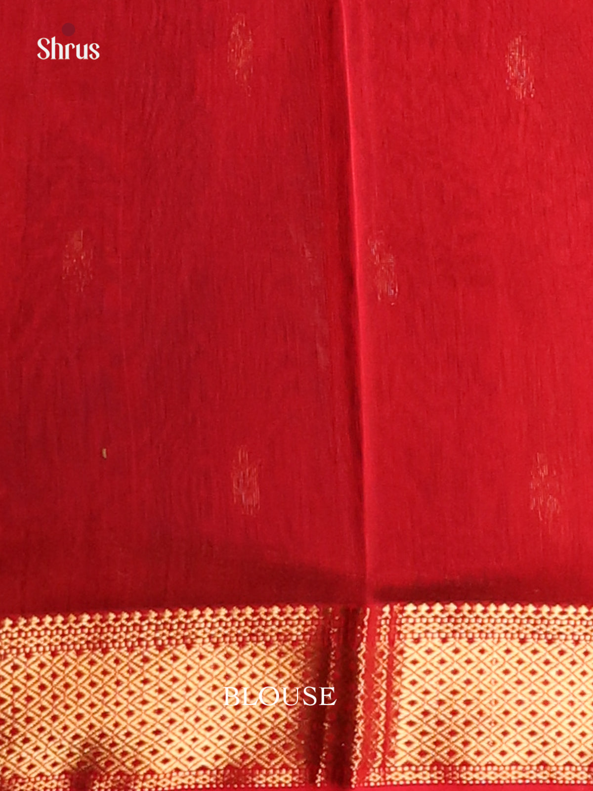 Blue & Red - Maheshwari silkcotton Saree