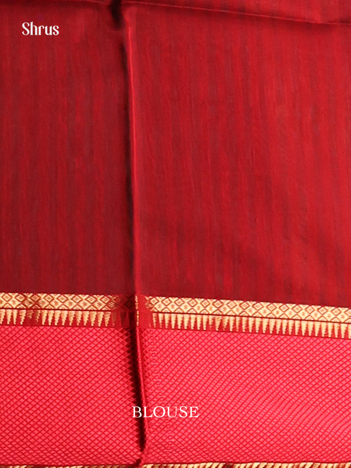 Green & Red - Maheshwari silkcotton Saree - Shop on Shrus.com