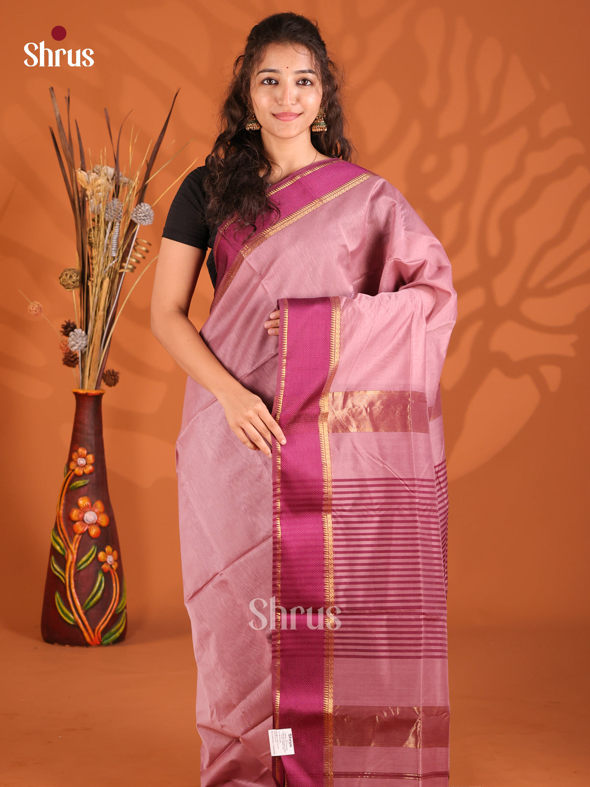 Onion Pink & Purple- Maheshwari silkcotton Saree