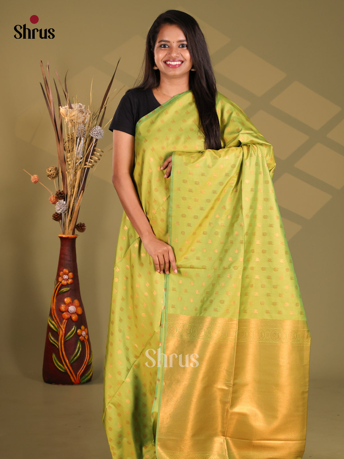 Light Green Semi Silk Saree main image 0