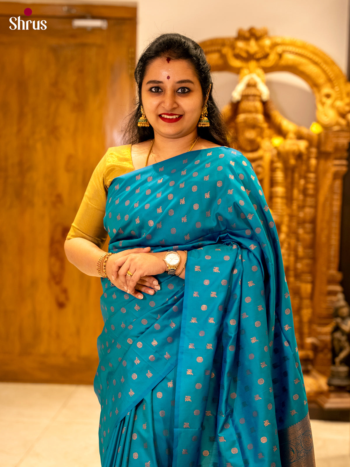 Blue - Semi Softsilk Saree
