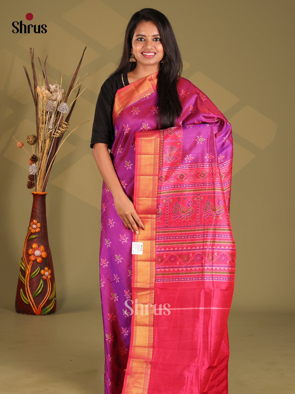 DGS04218 - Semi Patola Saree - Shop on Shrus.com