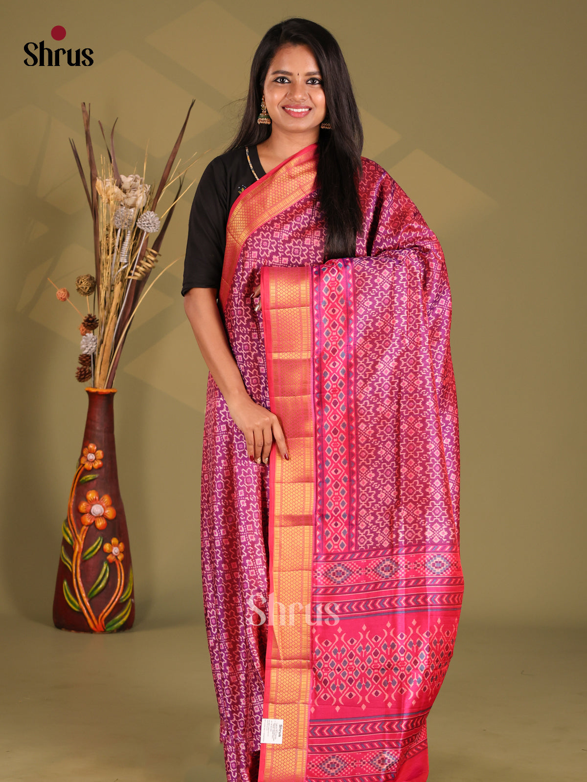 DGS04233 - Semi Patola Saree - Shop on Shrus.com