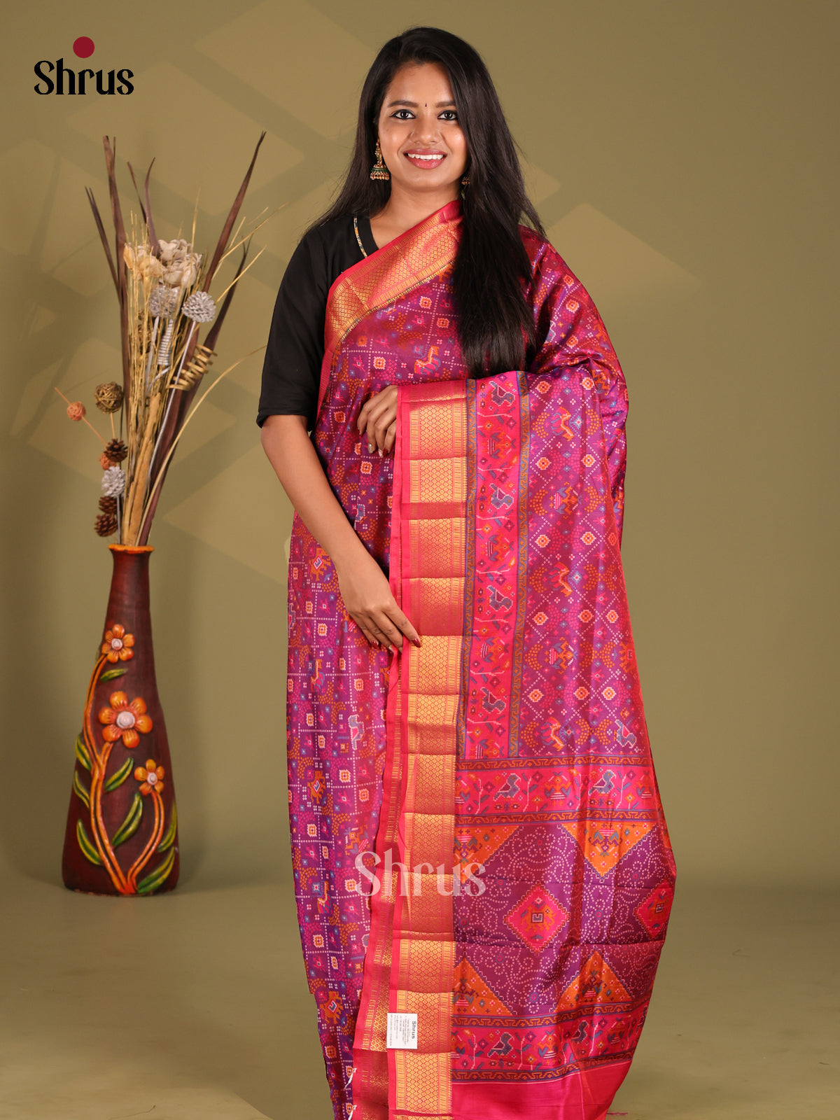 DGS04235 - Semi Patola Saree - Shop on Shrus.com