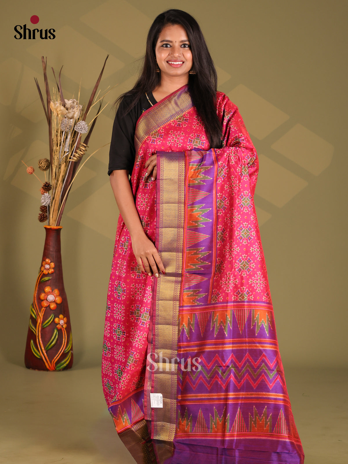 DGS04236 - Semi Patola Saree - Shop on Shrus.com