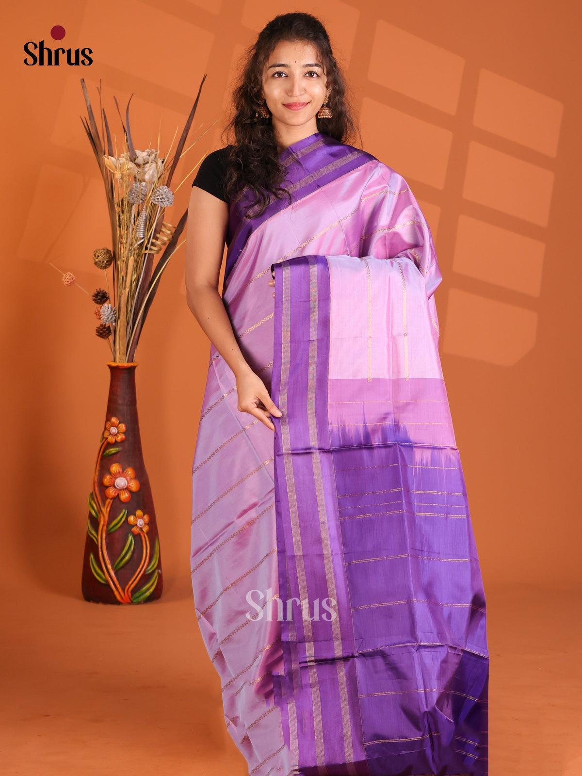 Lavender & Violet - Banana Pith Saree - Shop on Shrus.com