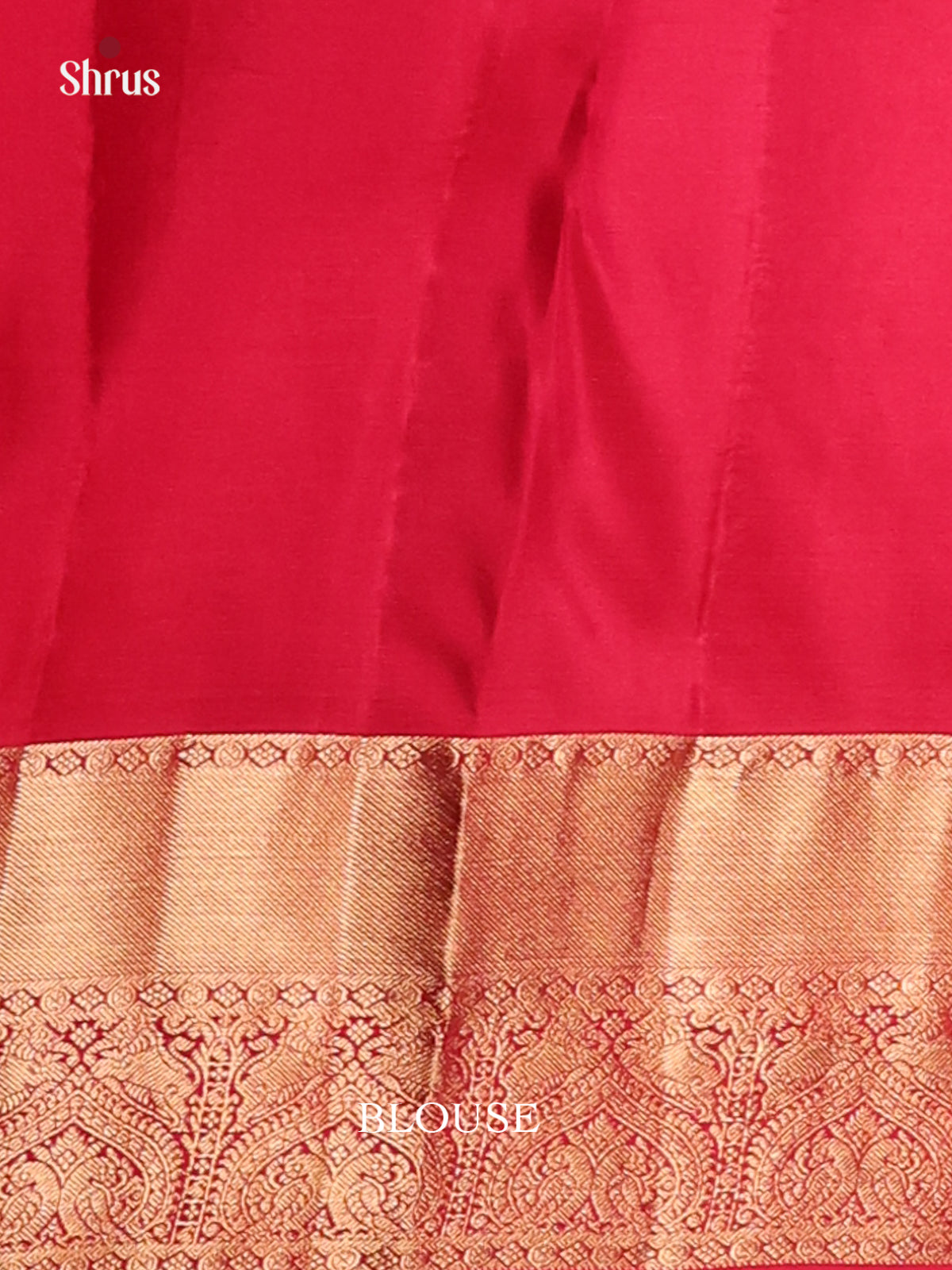 Gorgeous Red single Tone Kanchipuram silk Saree with gold zari floral brocade