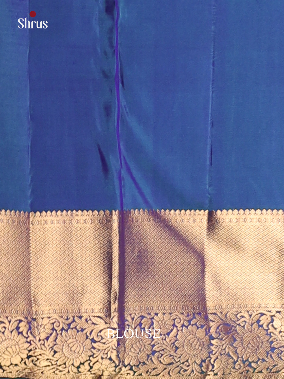Dazzling Blue Kanchipuram silk Saree with gold zari floral nestling brocade