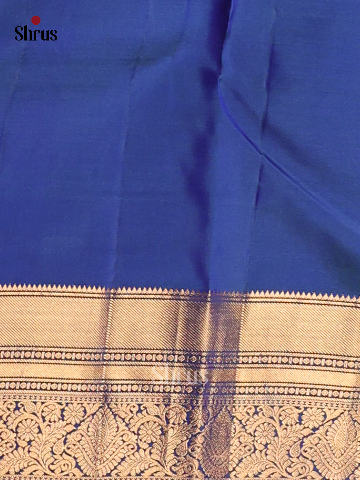 Majestic Blue Kanchipuram silk Saree with zari floral brocade-2