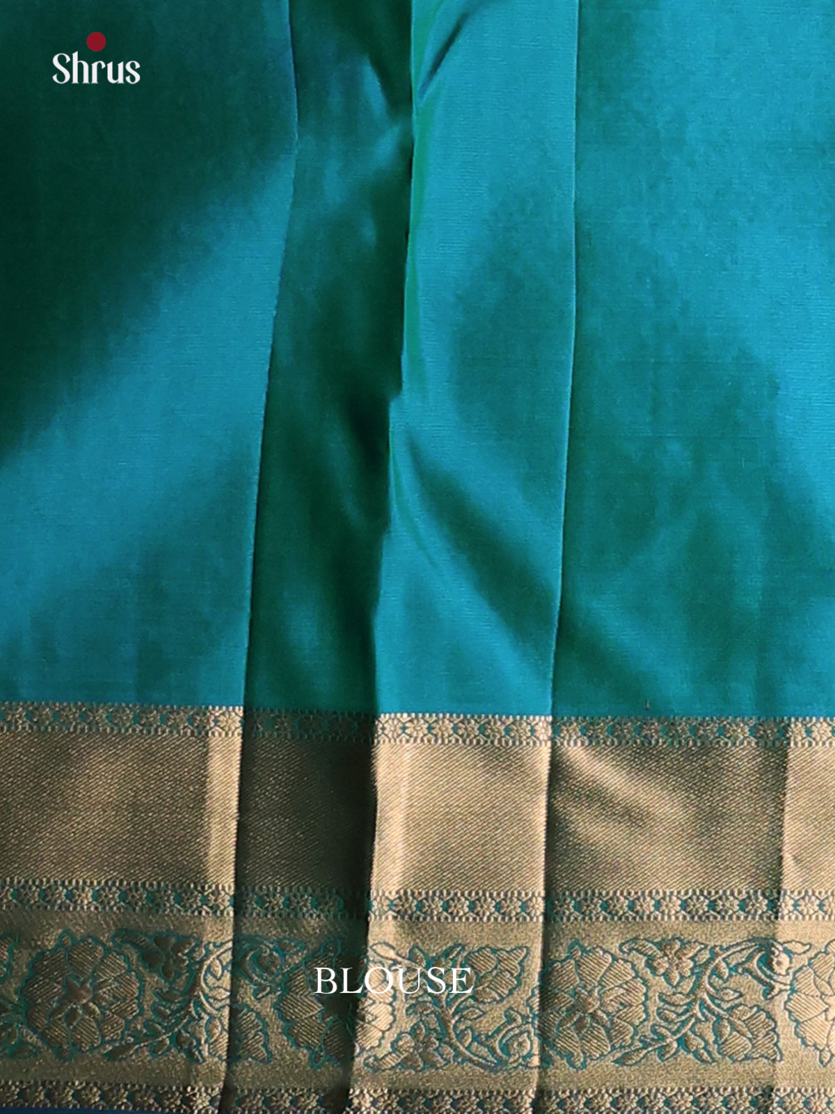Elegant Peacock blue Kanchipuram silk Saree dazzles with floral nestling brocade-2
