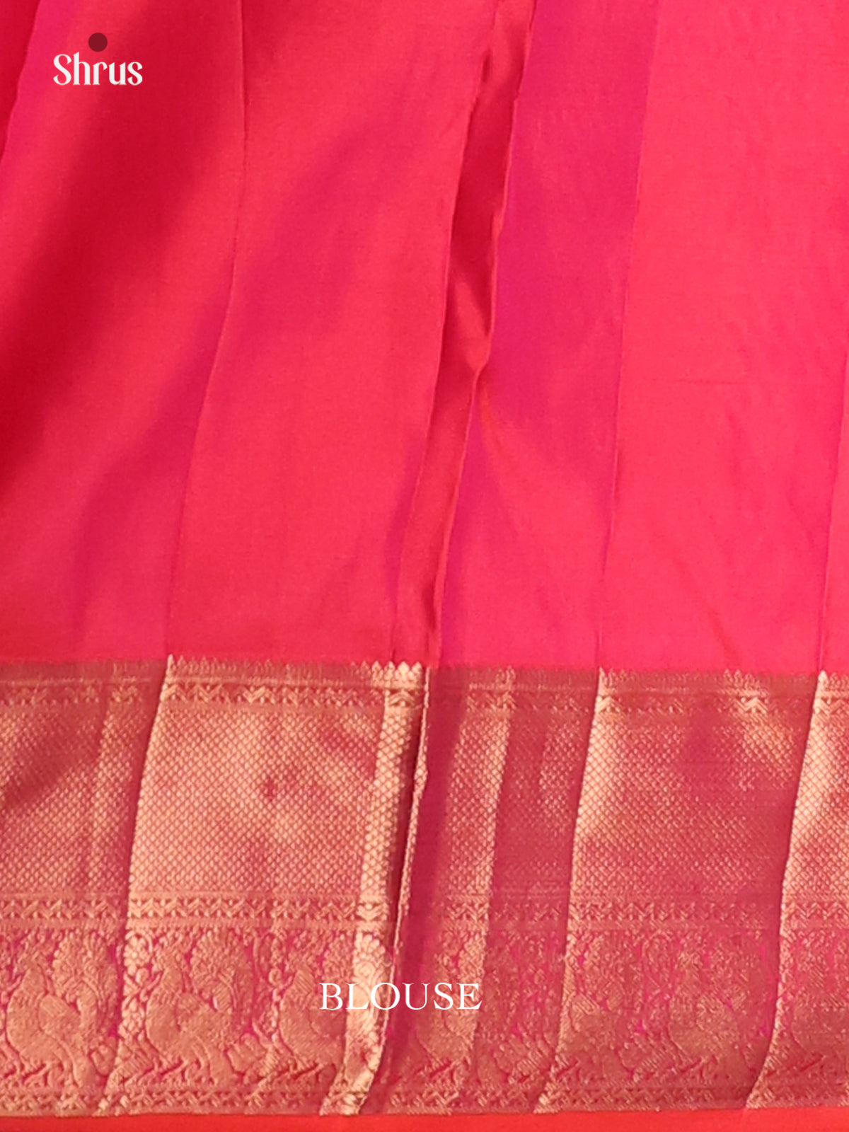 Lustrous Orangish Pink Single Tone Kanchipuram silk Saree with zari floral nestling-2