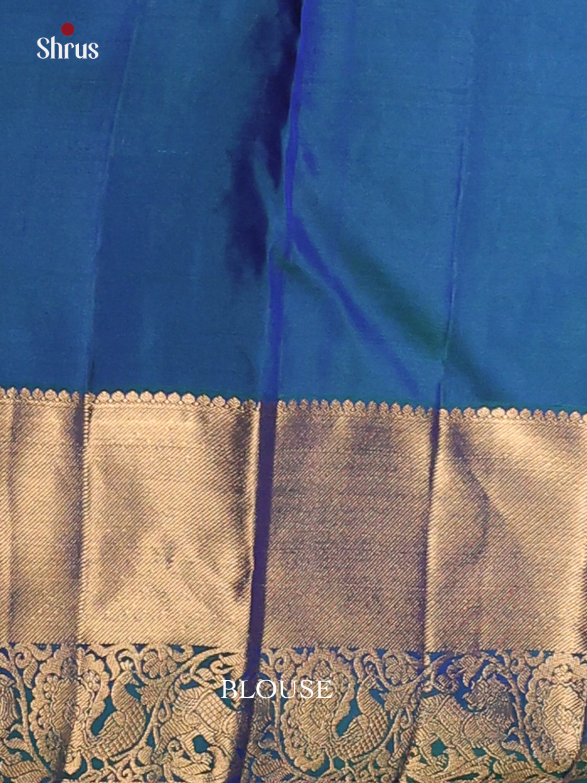 Beautiful Peacock Blue Kanchipuram silk Saree with zari floral nestling brocade