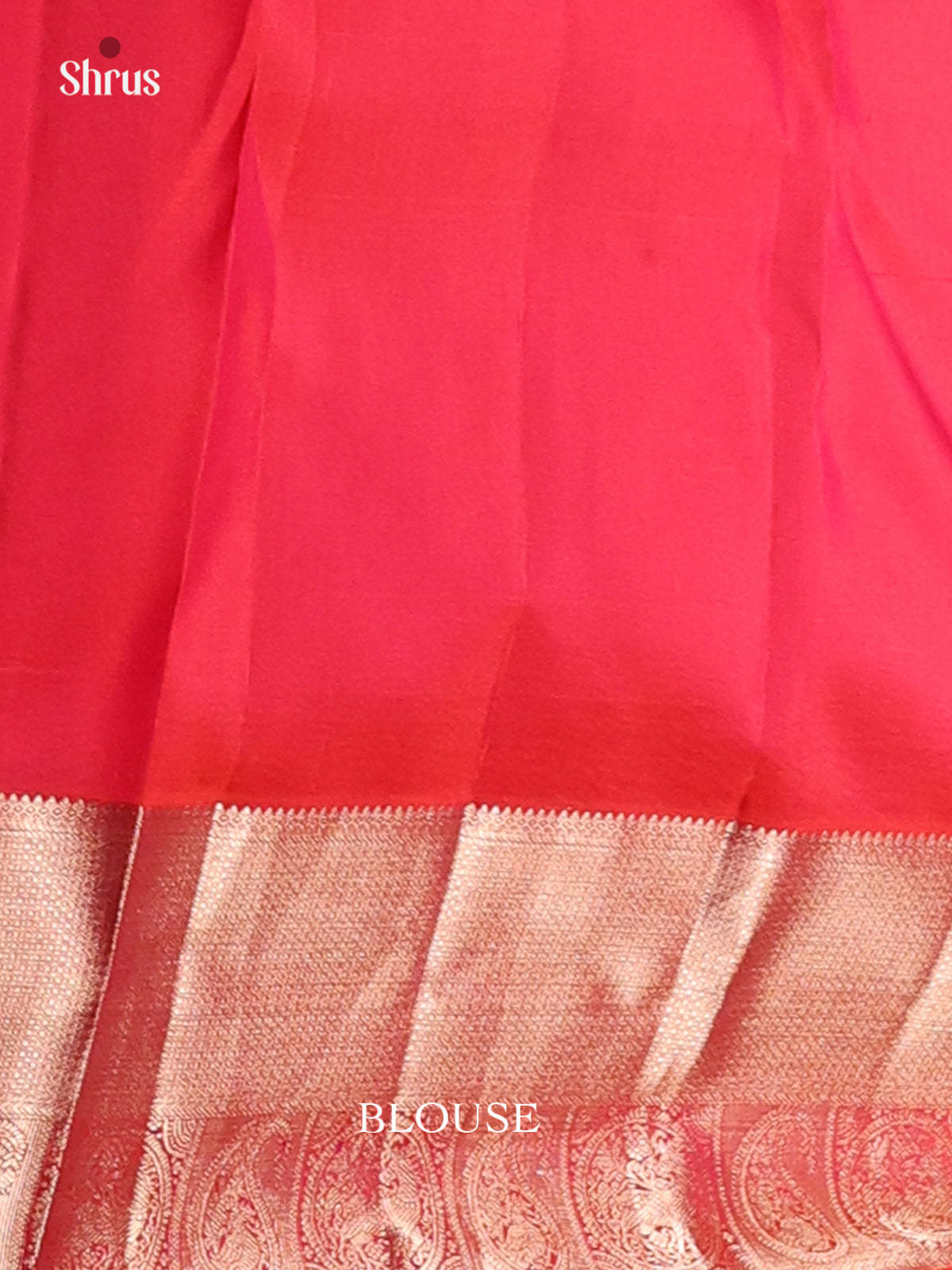 Red Single Tone Kanchipuram silk Saree with zari floral nestling brocade-2