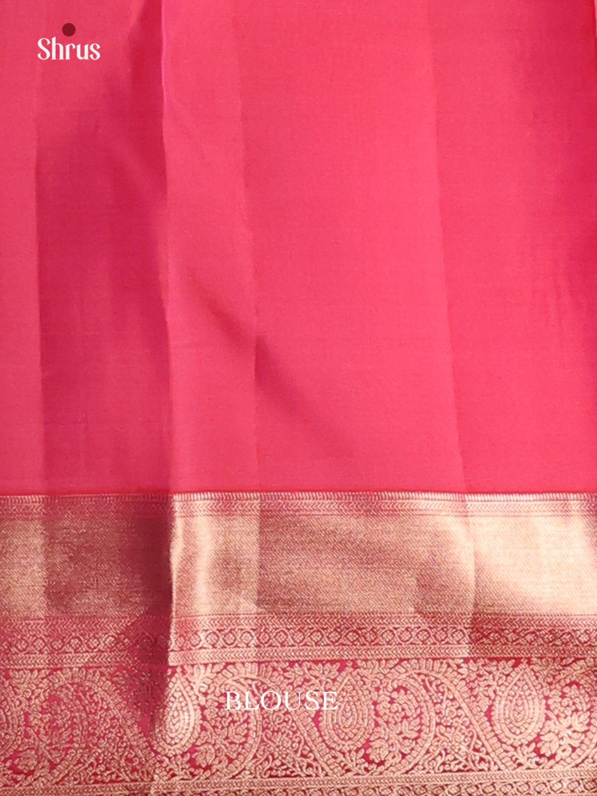 Orangish Pink Single Tone Kanchipuram silk Saree with zari floral brocade-2