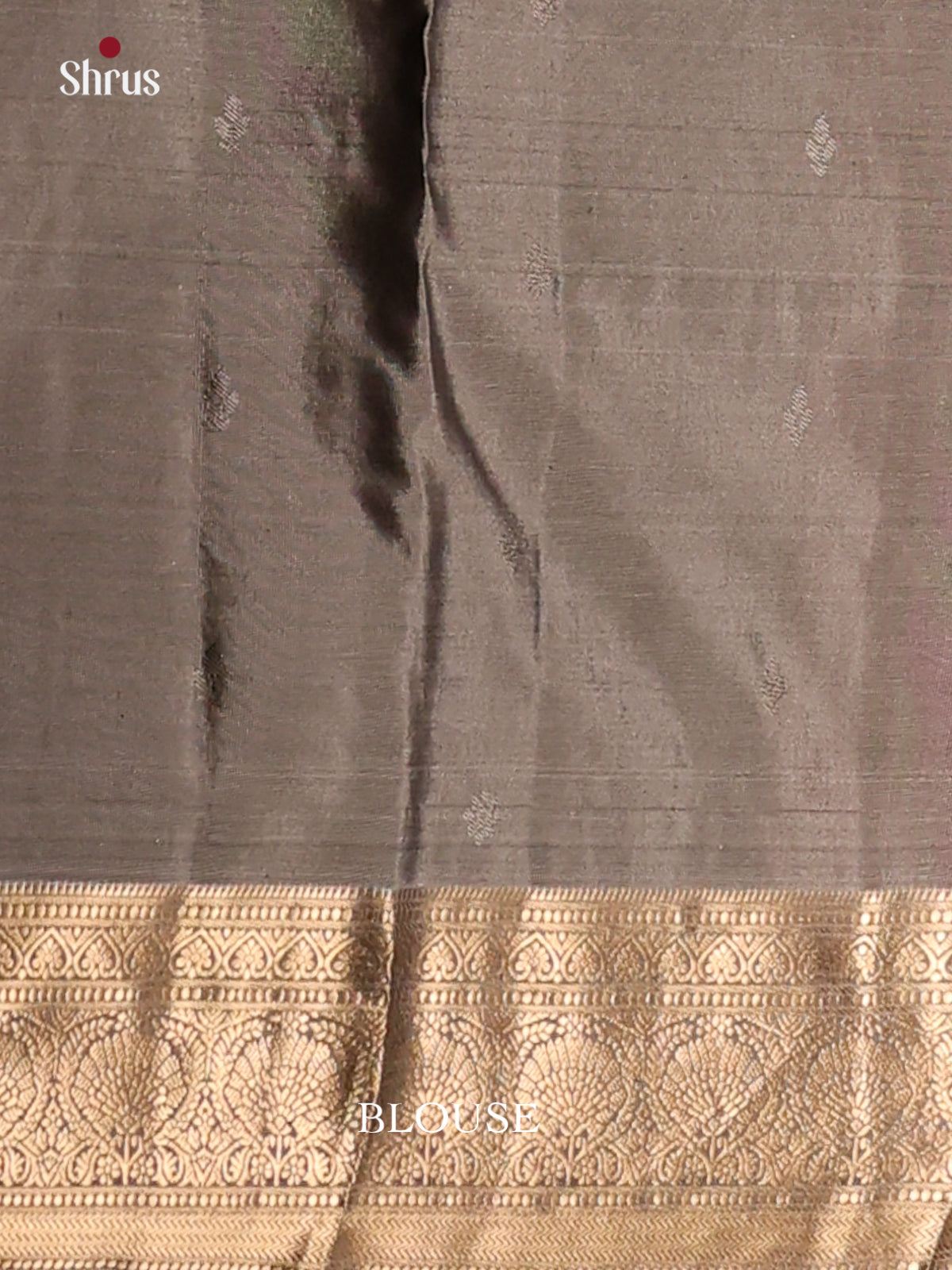 Purple & Grey Kanchipuram silk Saree with zari criss cross brocade pallu
