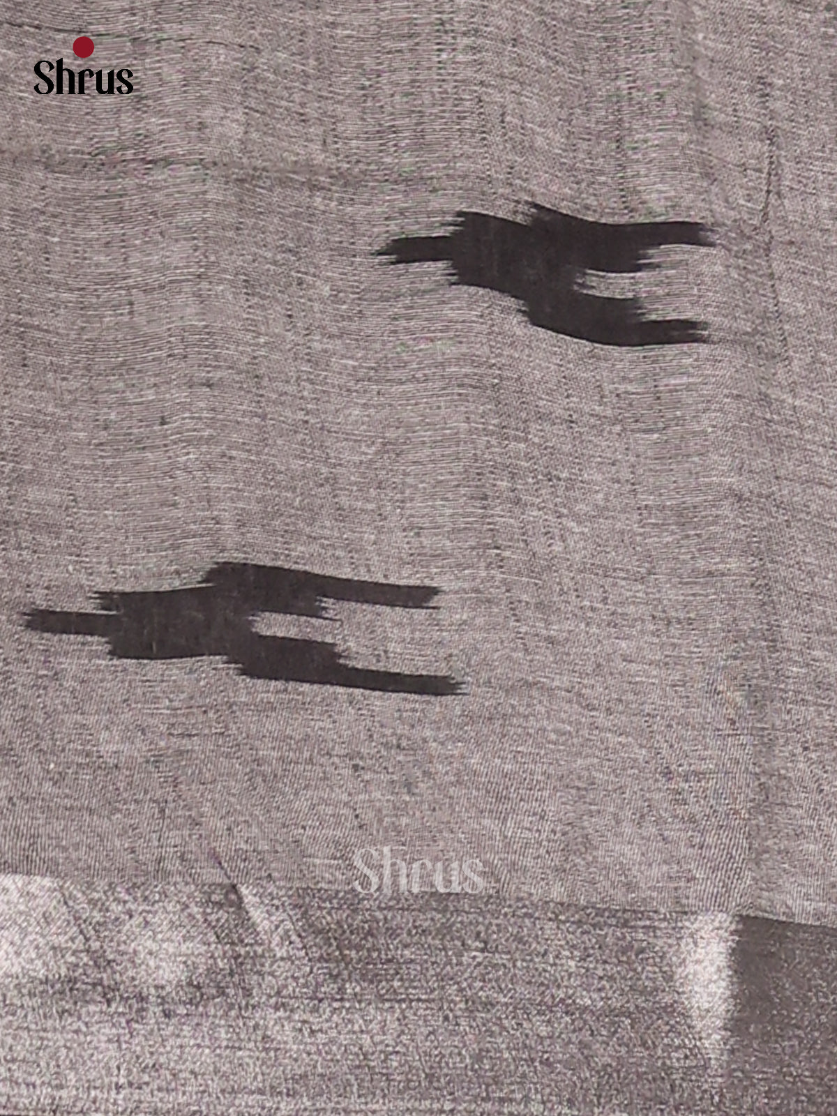 Grey & Black- Semi Ikkat Saree - Shop on Shrus.com