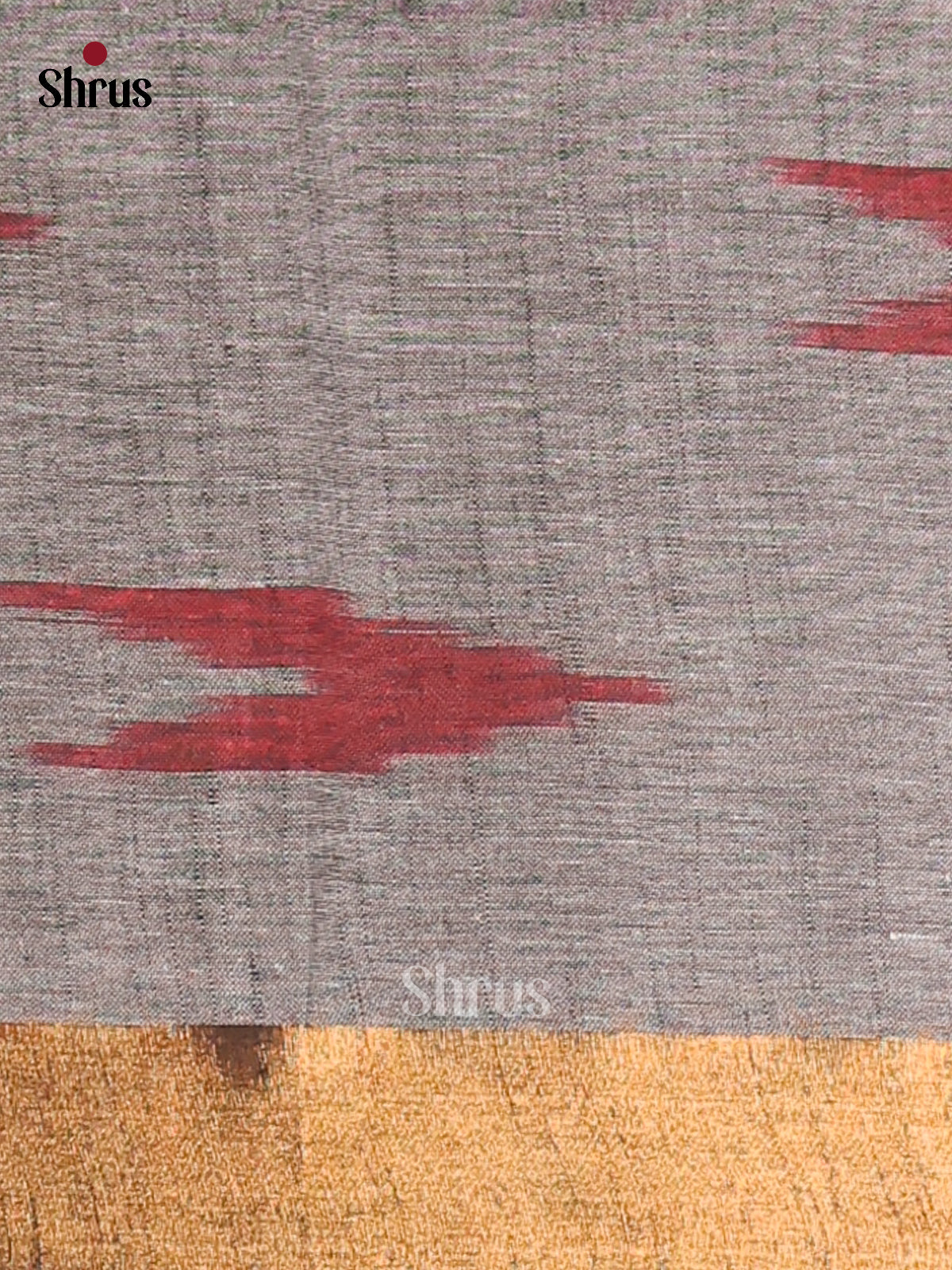 Pink & Grey - Semi Ikkat Saree - Shop on Shrus.com