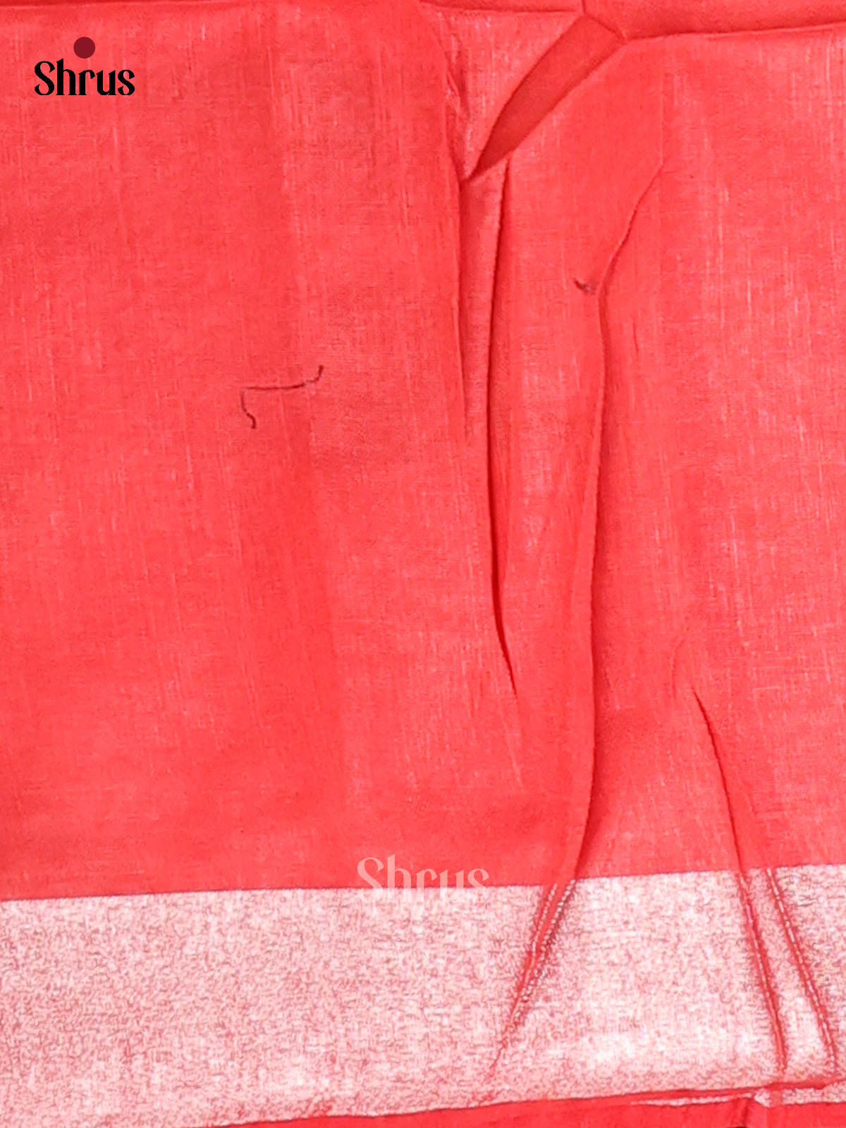 White & Red - Semi Ikkat Saree