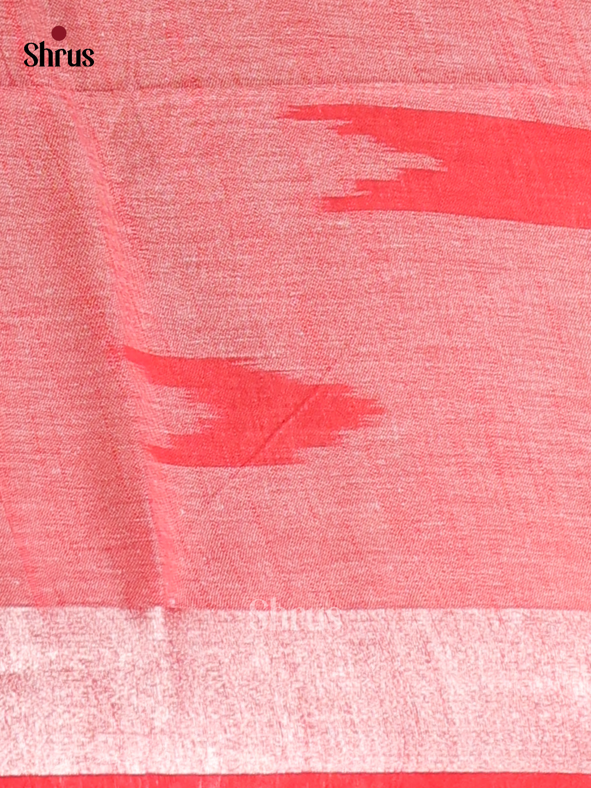 White & Red- Semi Ikkat Saree - Shop on Shrus.com