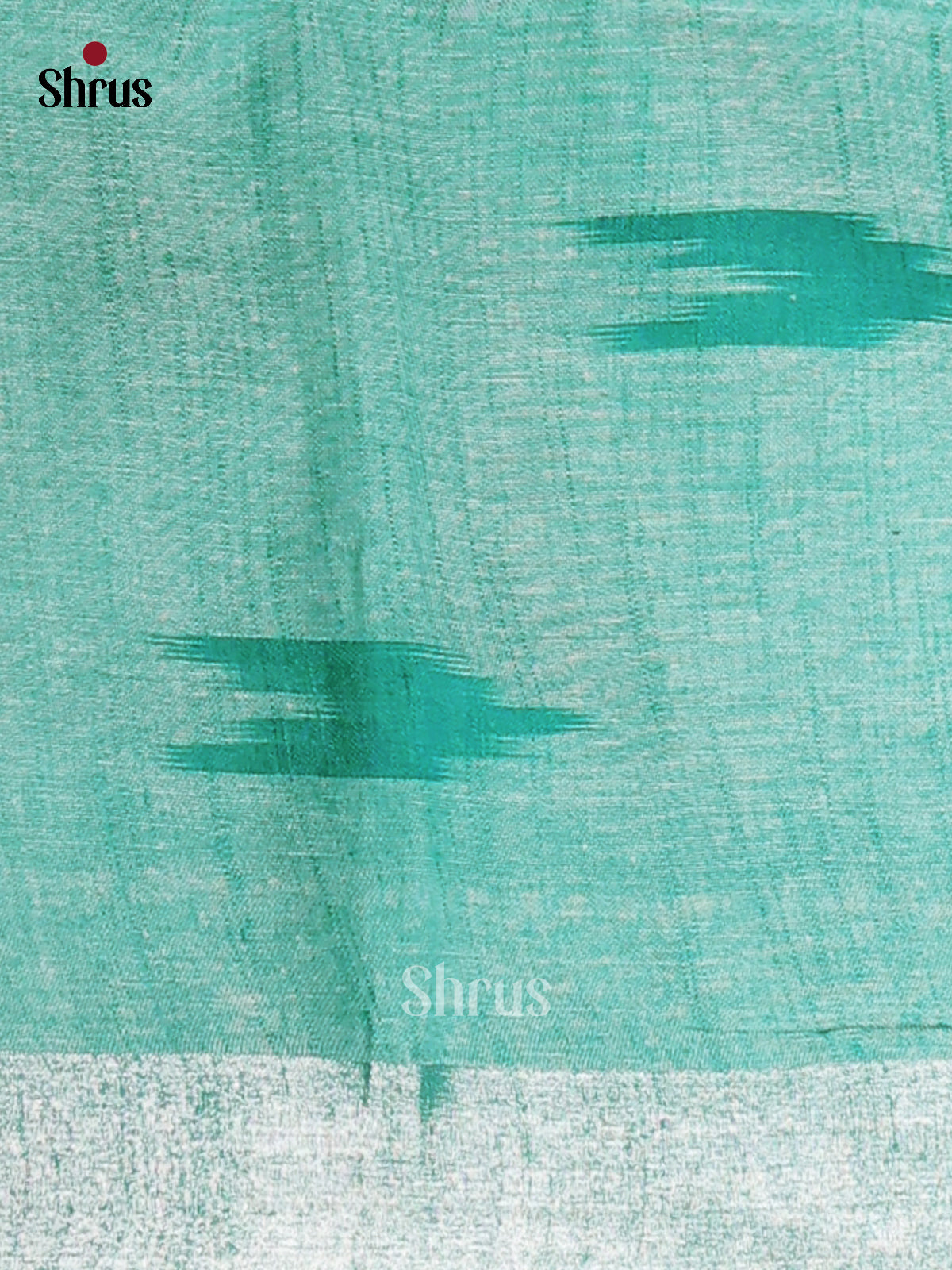 Pastel blue & Green- Semi Ikkat Saree - Shop on Shrus.com