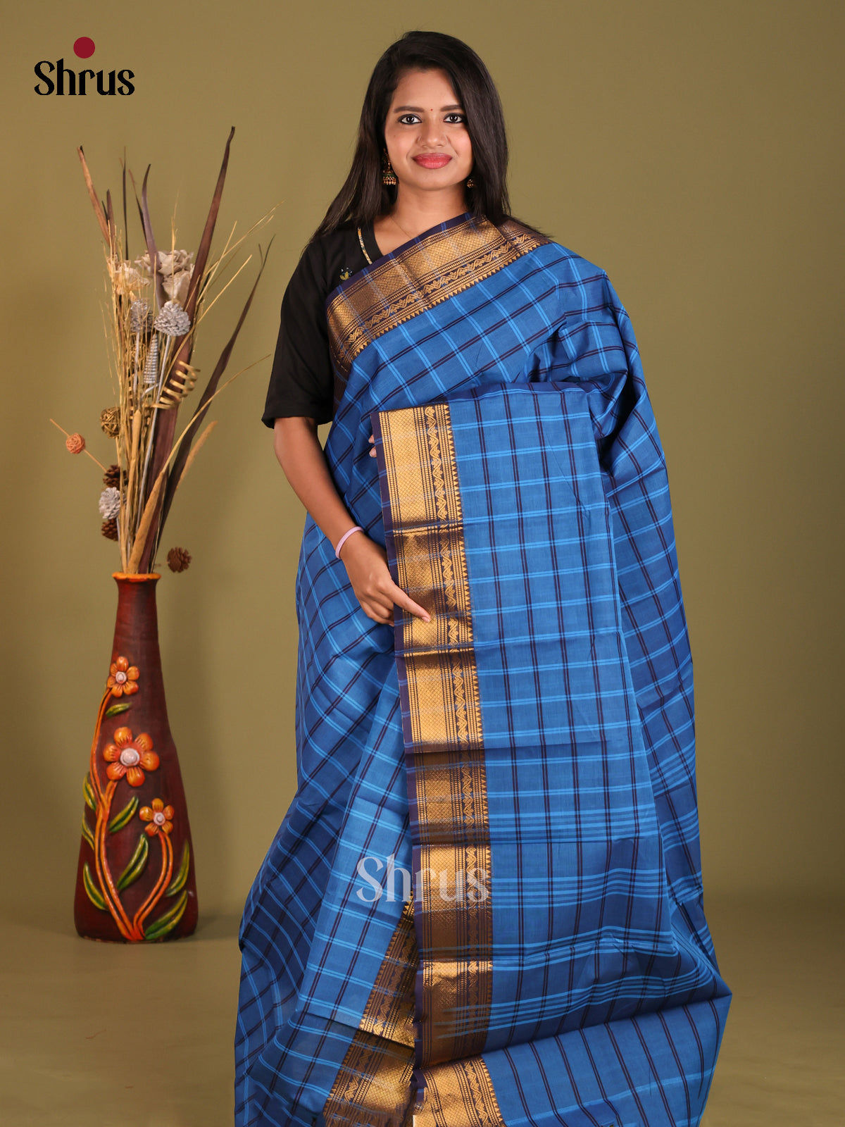 Blue - Chettinad Cotton Saree