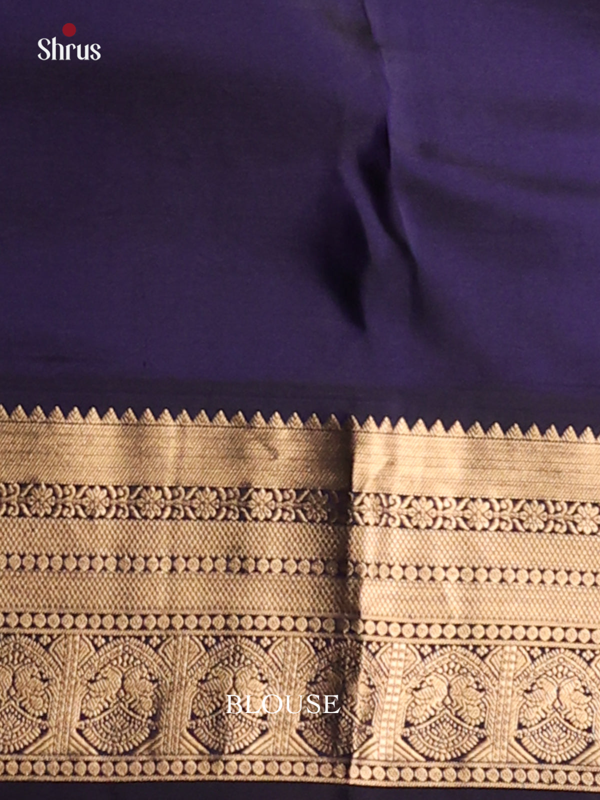 Pretty Orangish Pink Kanchipuram silk Saree with rich blue zari border-2