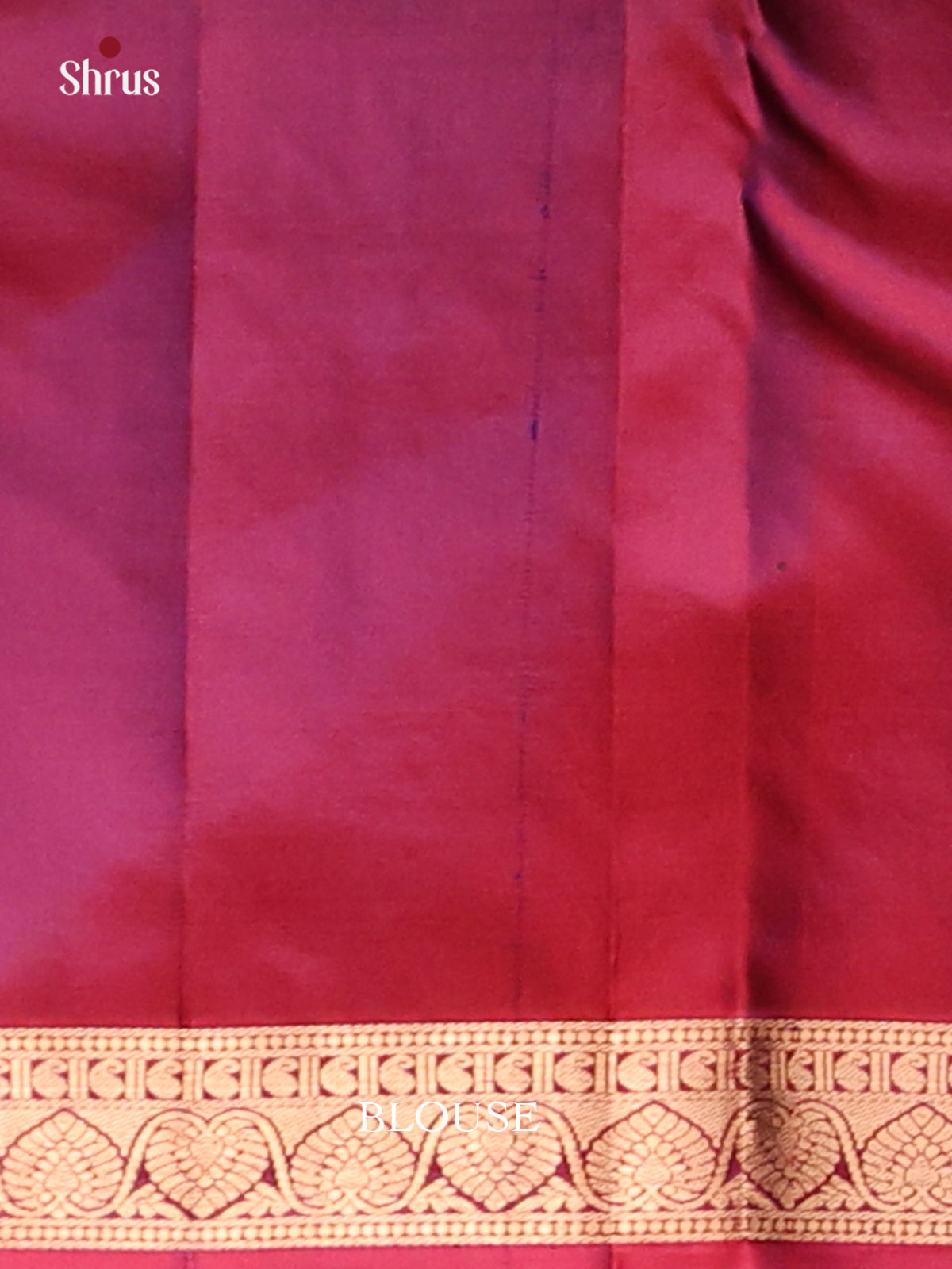 Blue & Maroon Kanchipuram silk Saree with floral buttas border