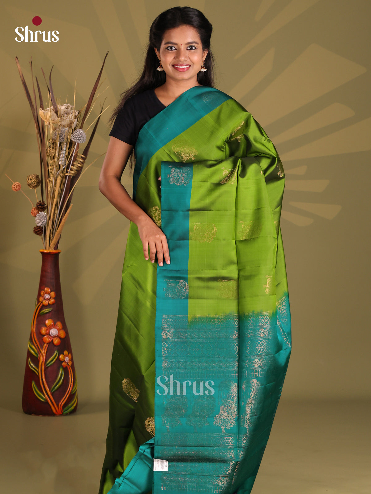 DGS11038 - Softsilk-halfpure Saree - Shop on Shrus.com