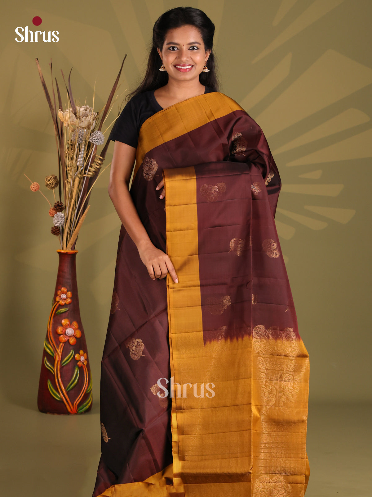DGS11042 - Softsilk-halfpure Saree - Shop on Shrus.com