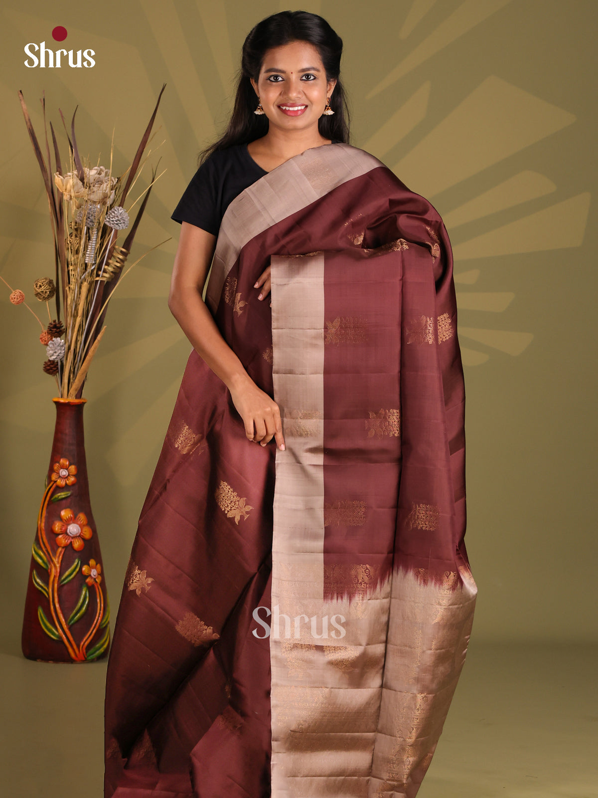DGS11044 - Softsilk-halfpure Saree - Shop on Shrus.com