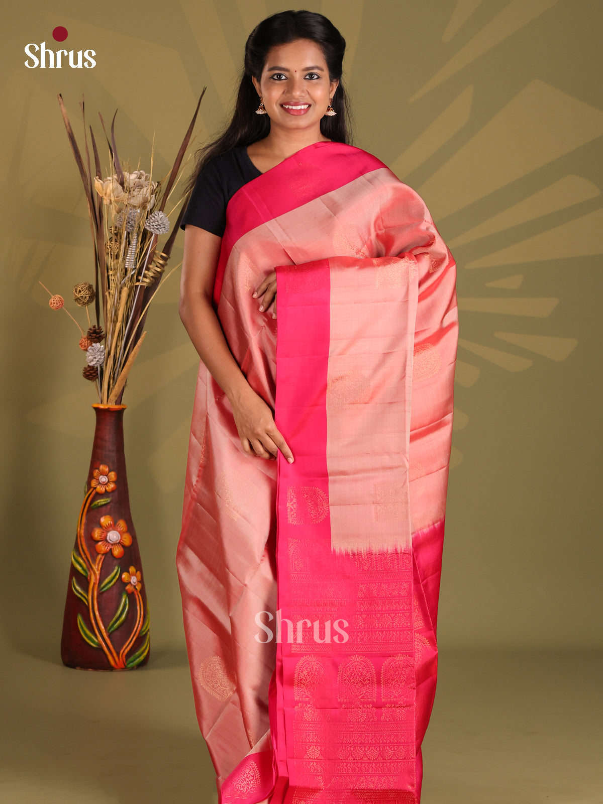 DGS11047 - Softsilk-halfpure Saree - Shop on Shrus.com