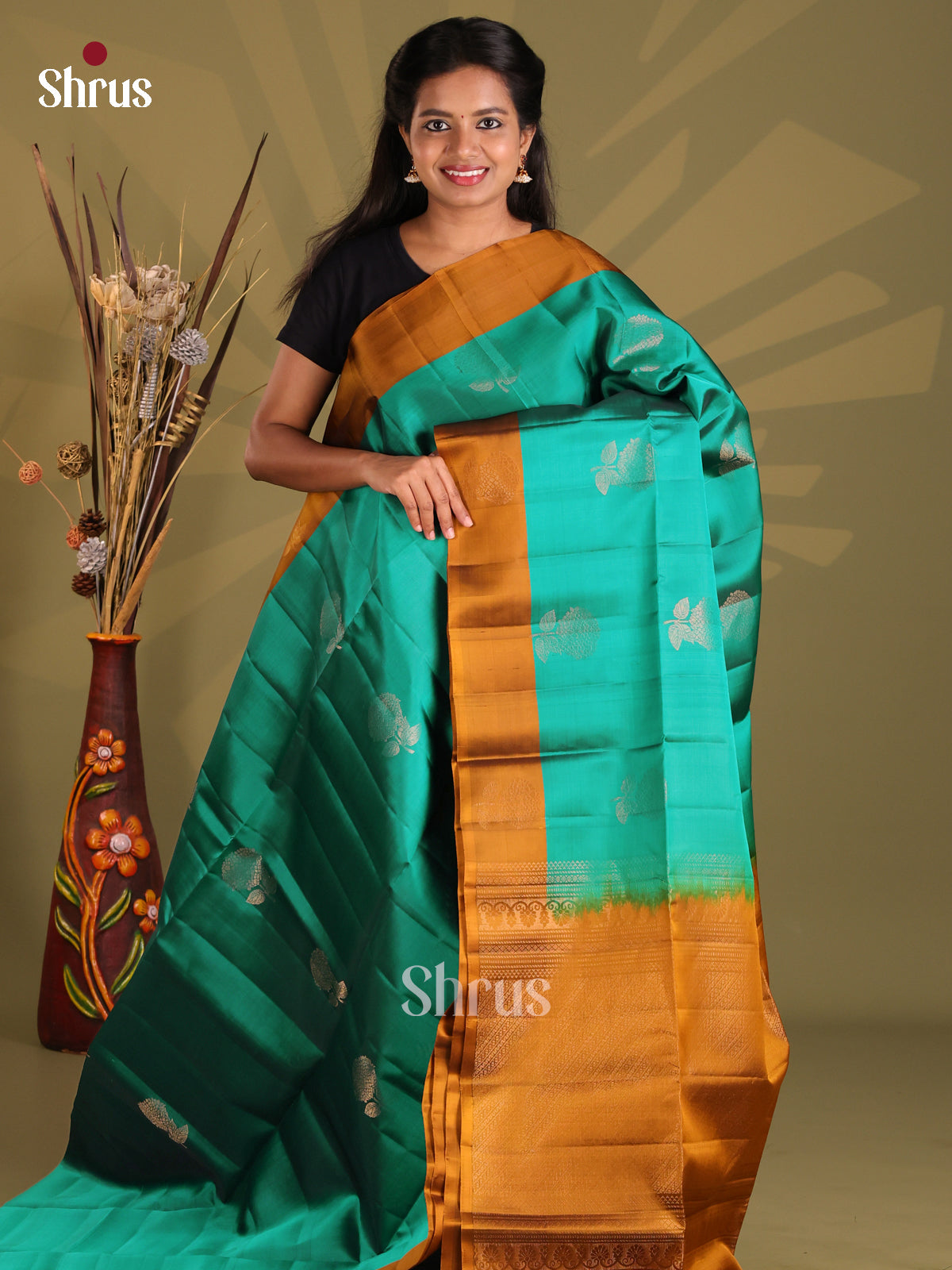 DGS11052 - Softsilk-halfpure Saree - Shop on Shrus.com