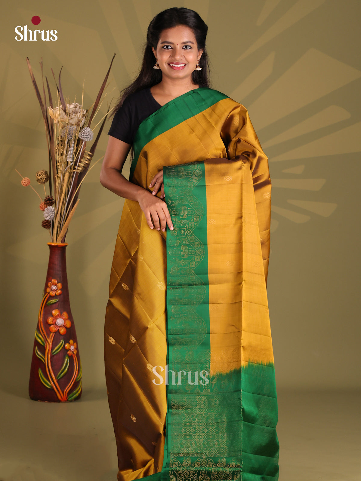 DGS11069 - Softsilk-halfpure Saree - Shop on Shrus.com