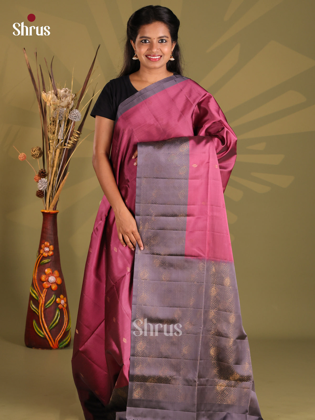 DGS11072 - Softsilk-halfpure Saree - Shop on Shrus.com