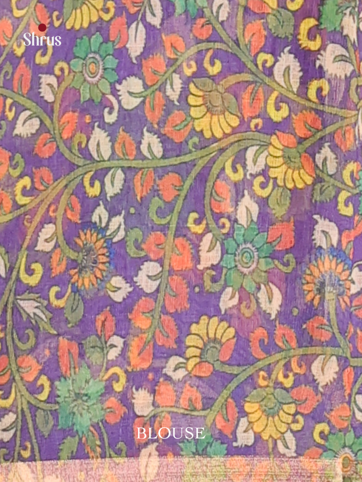 Green & Purple - Linen Cotton Saree - Shop on Shrus.com