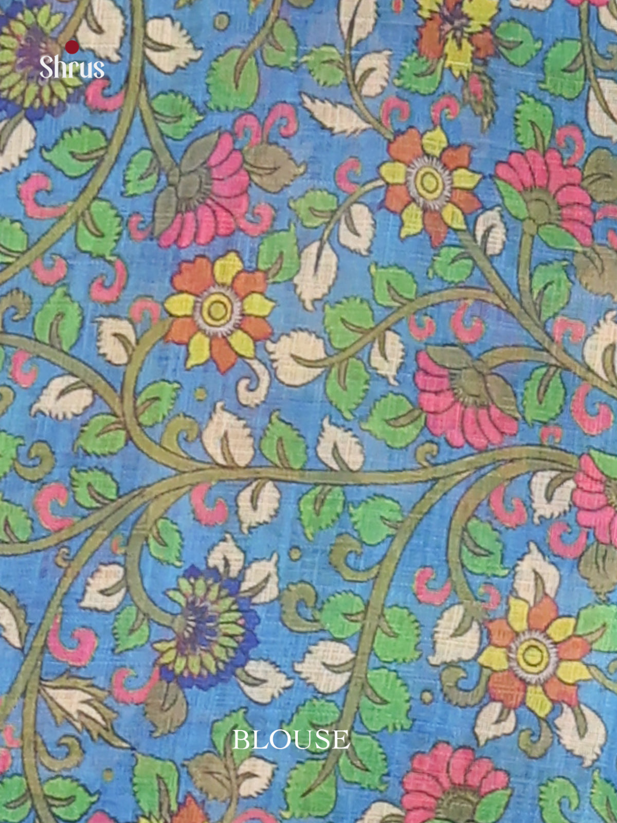 Light Green & Blue - Linen Cotton Saree - Shop on Shrus.com