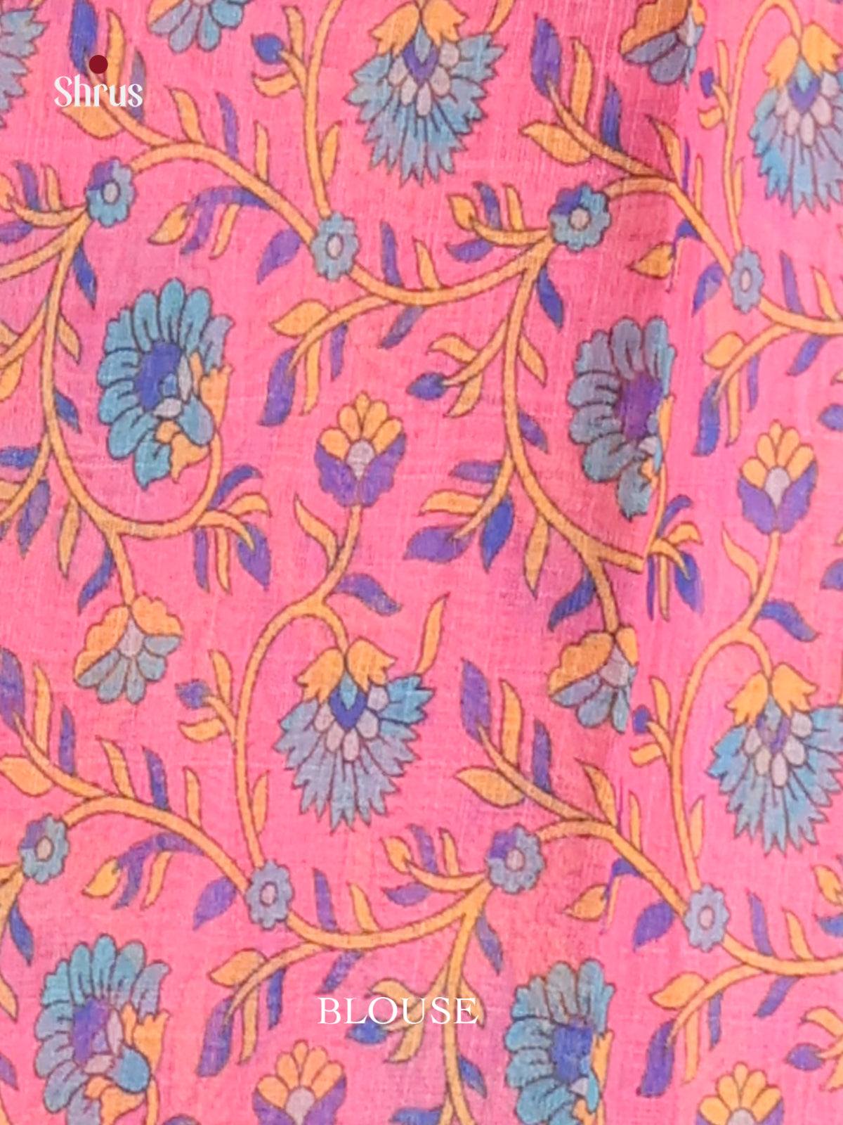 Blue & Pink - Linen Cotton Saree