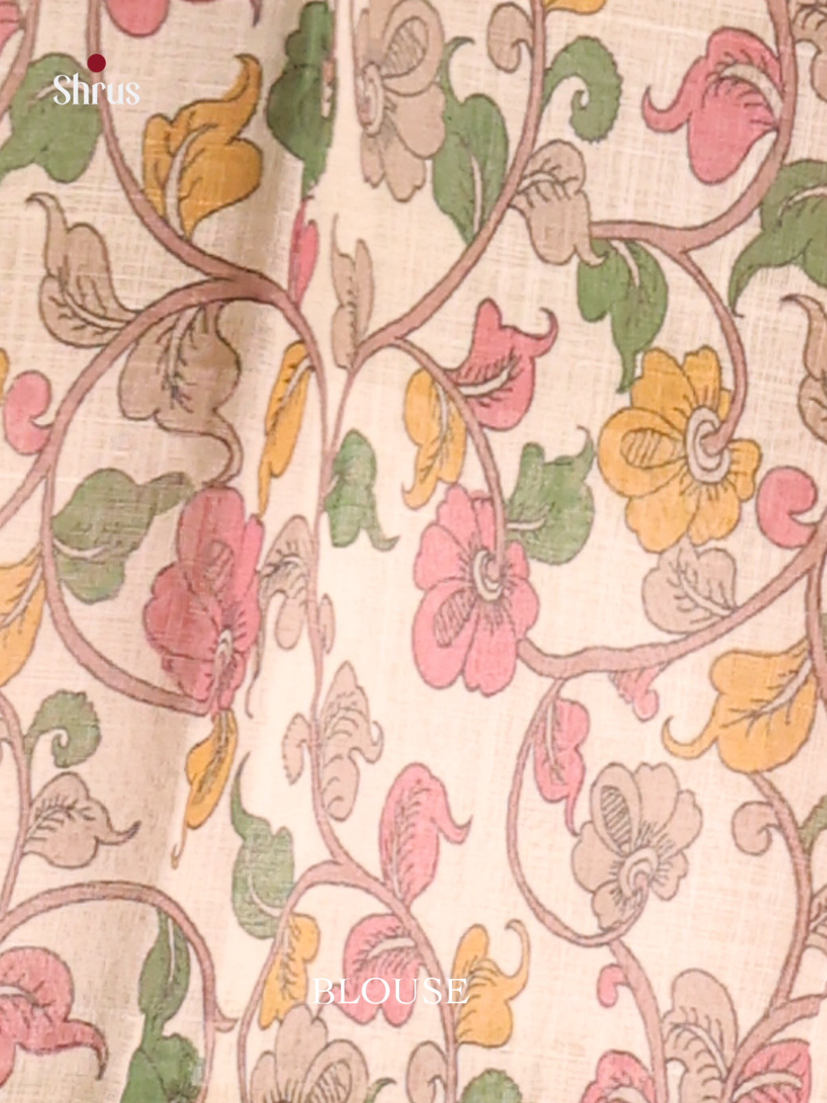 Cream & Green - Linen Cotton Saree