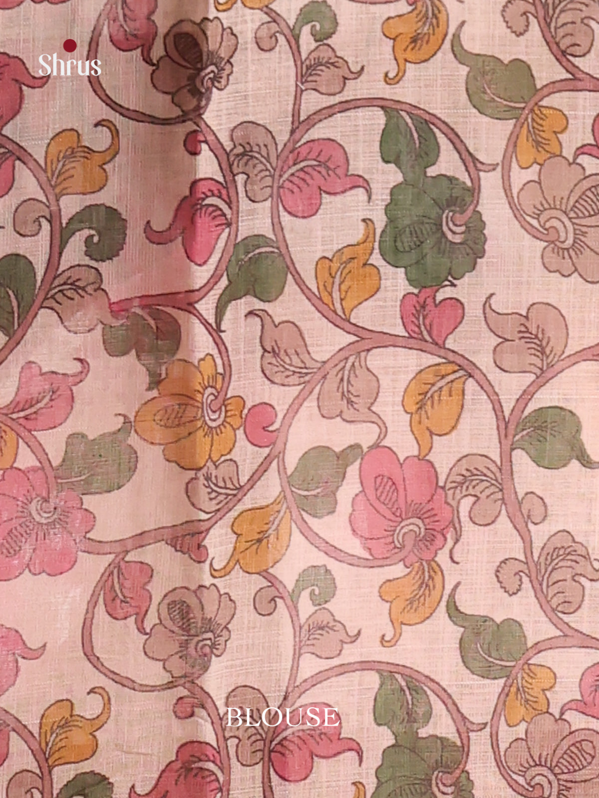 Cream & Brown - Linen Cotton Saree