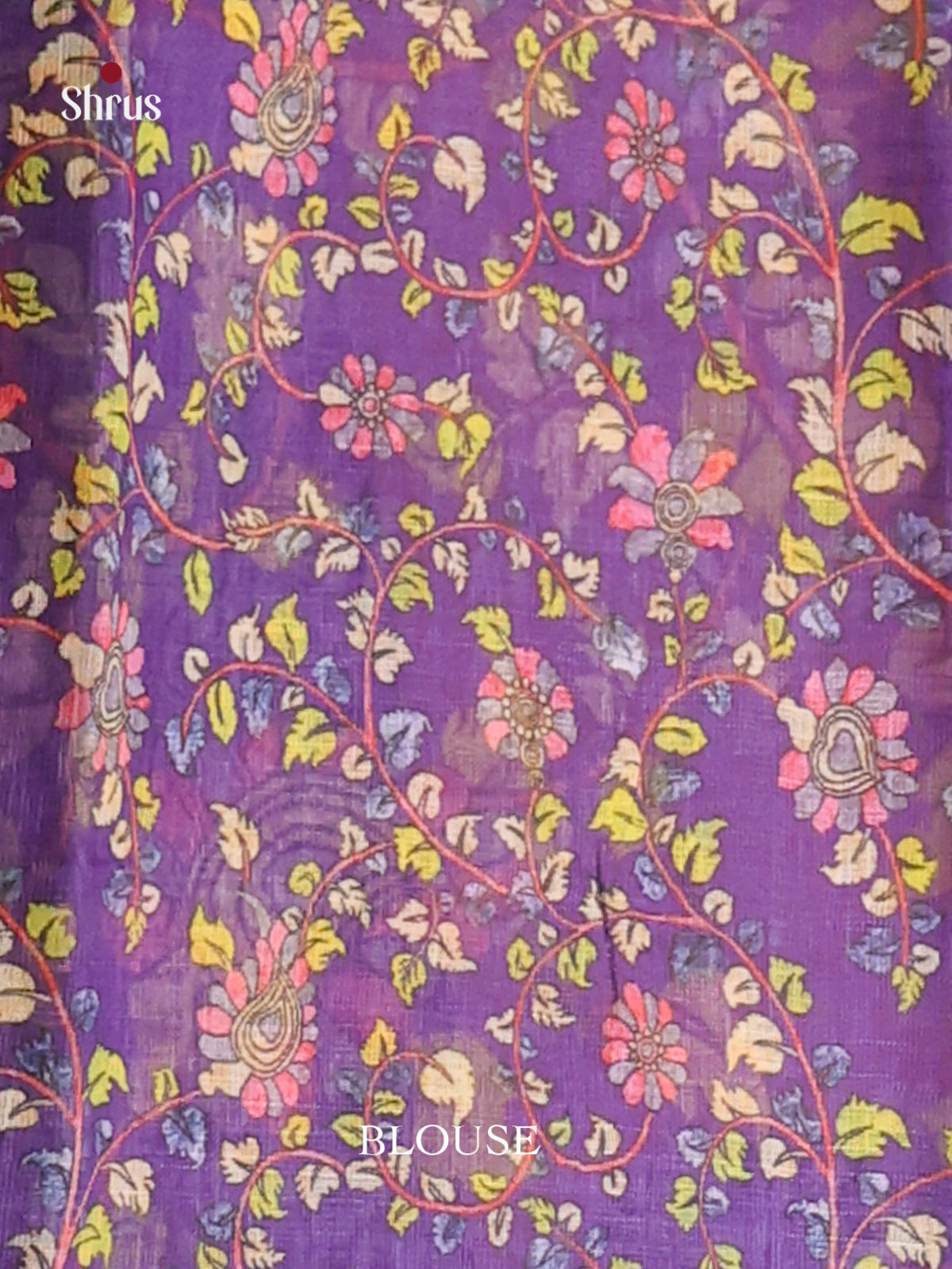 Yellow & Purple- Linen Cotton Saree - Shop on Shrus.com
